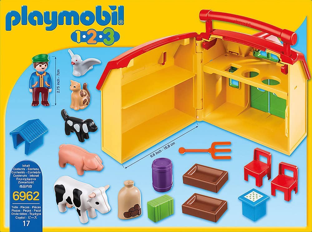 Playmobil 1.2.3 Take Along Farm With Sorting Function Zappies
