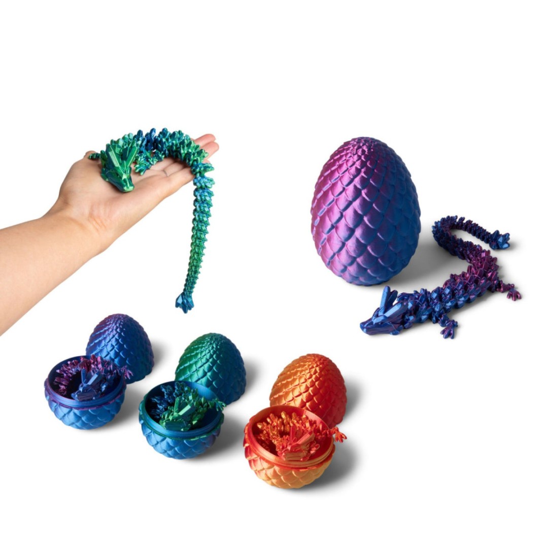 ktl 3d printed xl metallic dragon and egg ty4668 790771